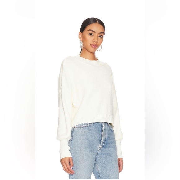 Free People Ivory Crewneck Boxy Knit Sweater - Picture 2 of 4
